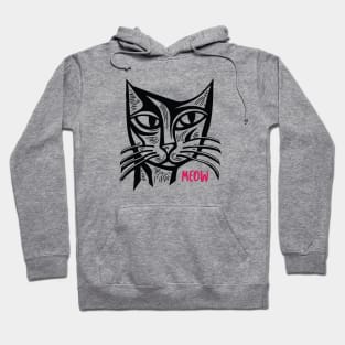 Artsy Cat Design Meow for Cat Lover Hoodie